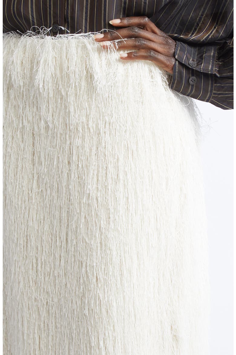 Sokna Fringe Midi Skirt, Alternate, color, WHITE