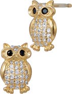 SAVVY CIE JEWELS CZ Owl Stud Earrings