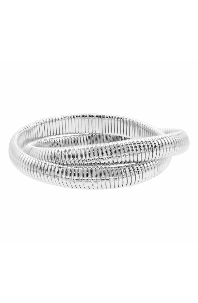 Adornia Two-Layer Bracelet, Main, color, Silver