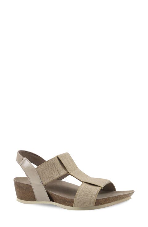 Georgette T-Strap Wedge Sandal - Multiple Widths Available (Women)