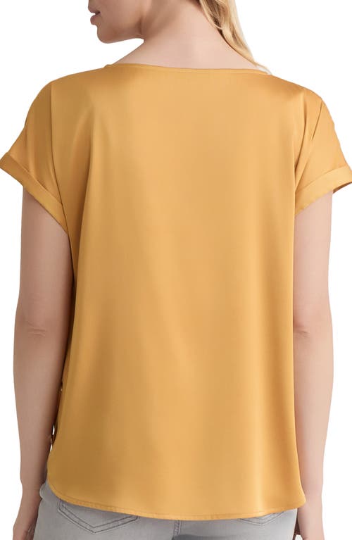 Jones New York Womens Side Button Cuffed Sleeve Top Pxs Xl In Gold