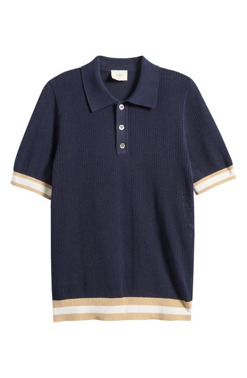 Quinn Open Knit Polo Sweater