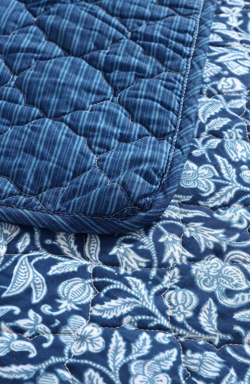 Laura Ashley Elaina 3-piece Queen Quilt & Sham Set In Dark Blue