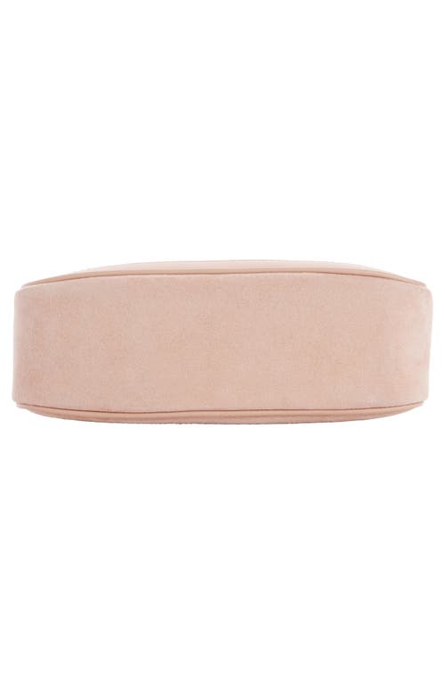 Balmain B-army Suede & Leather Hobo Bag In 0dx Light Pink