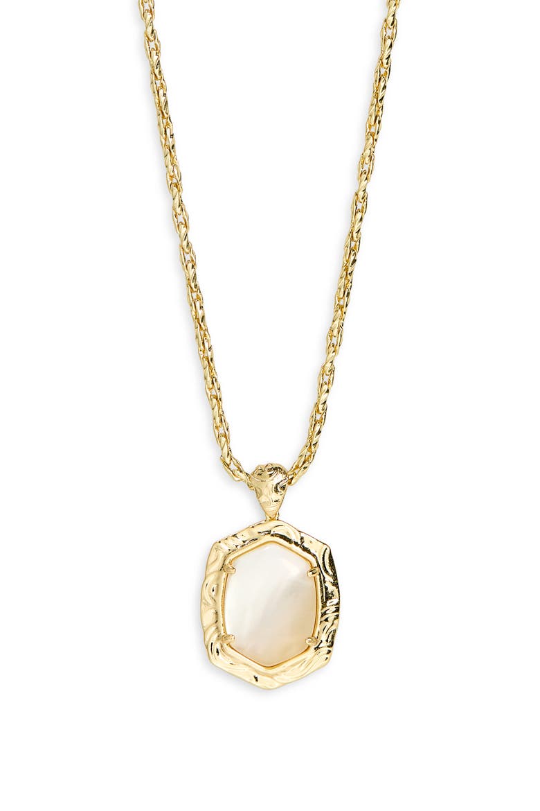 Daphne Frame Stone Pendant Necklace, Main, color, GOLD NATURAL MOTHER OF PEARL
