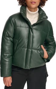 Levi's Water Resistant Faux Leather Puffer Jacket