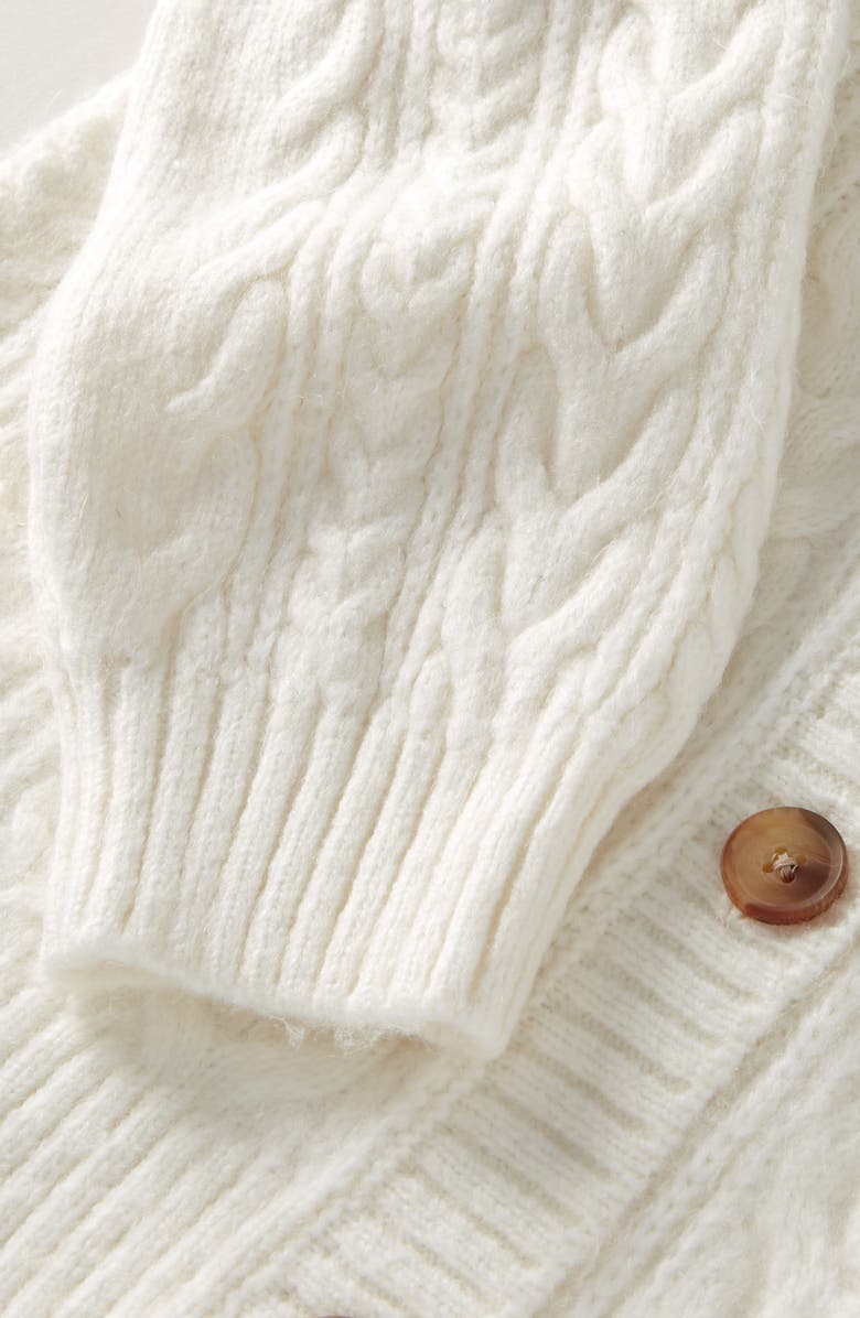 Nordstrom Kids' Oversize Cable Cardigan, Alternate, color, Ivory Egret