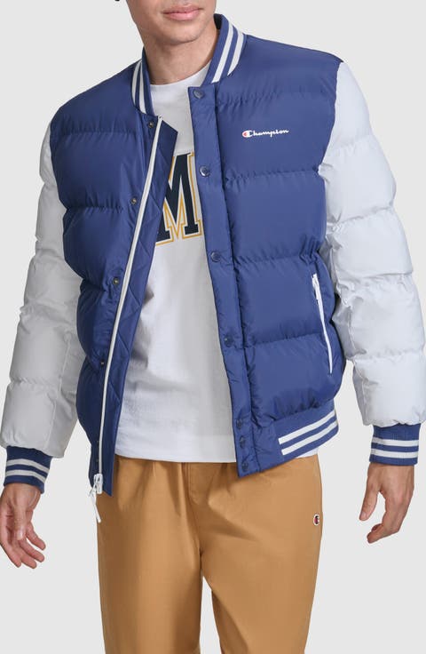 Varsity Quilted Bomber Jacket