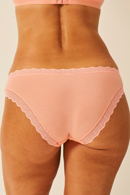 Stripe & Stare Zig Zag Lace Padded Demi Bra & Original Knicker Set In Pink