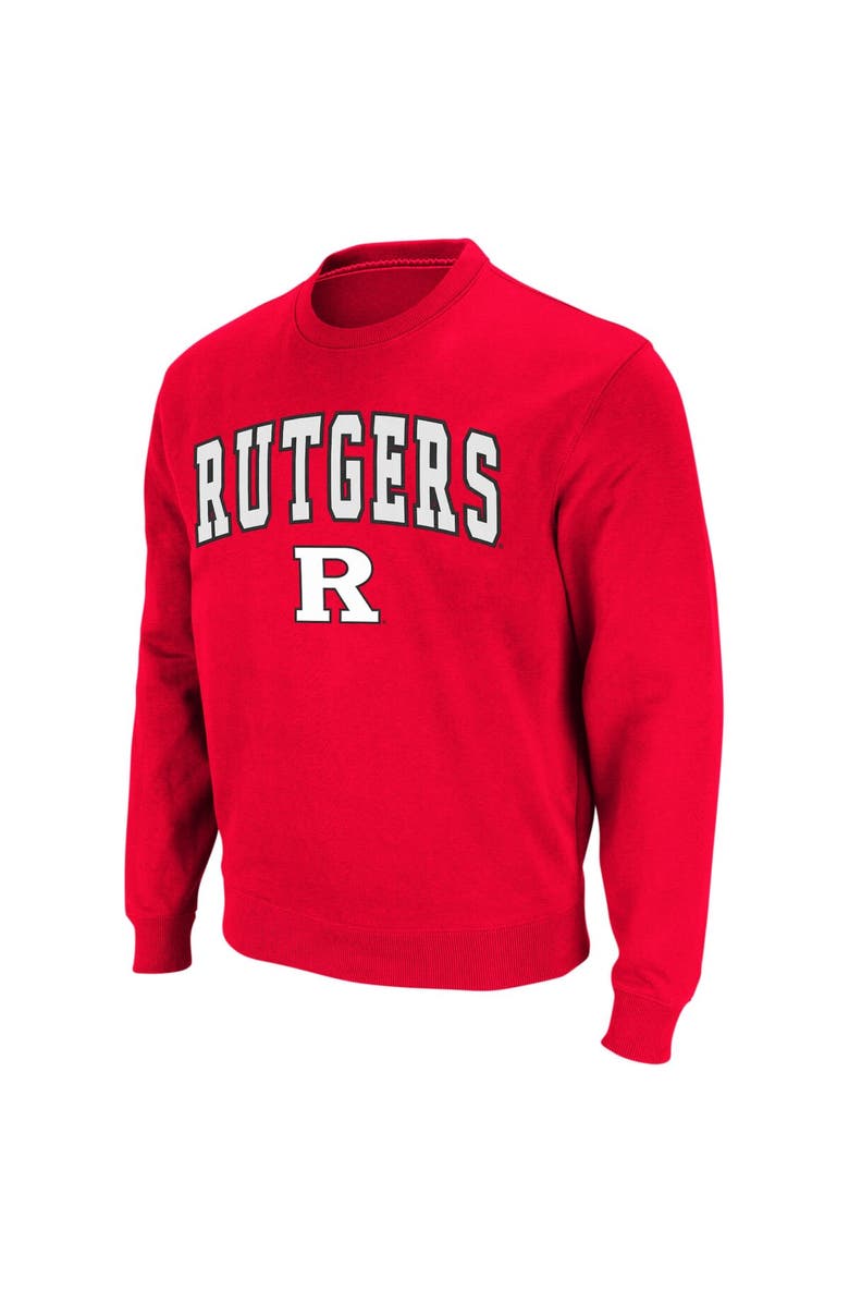 COLOSSEUM Men's Colosseum Scarlet Rutgers Scarlet Knights Arch & Logo Crew Neck Sweatshirt, Alternate, color, Scarlet