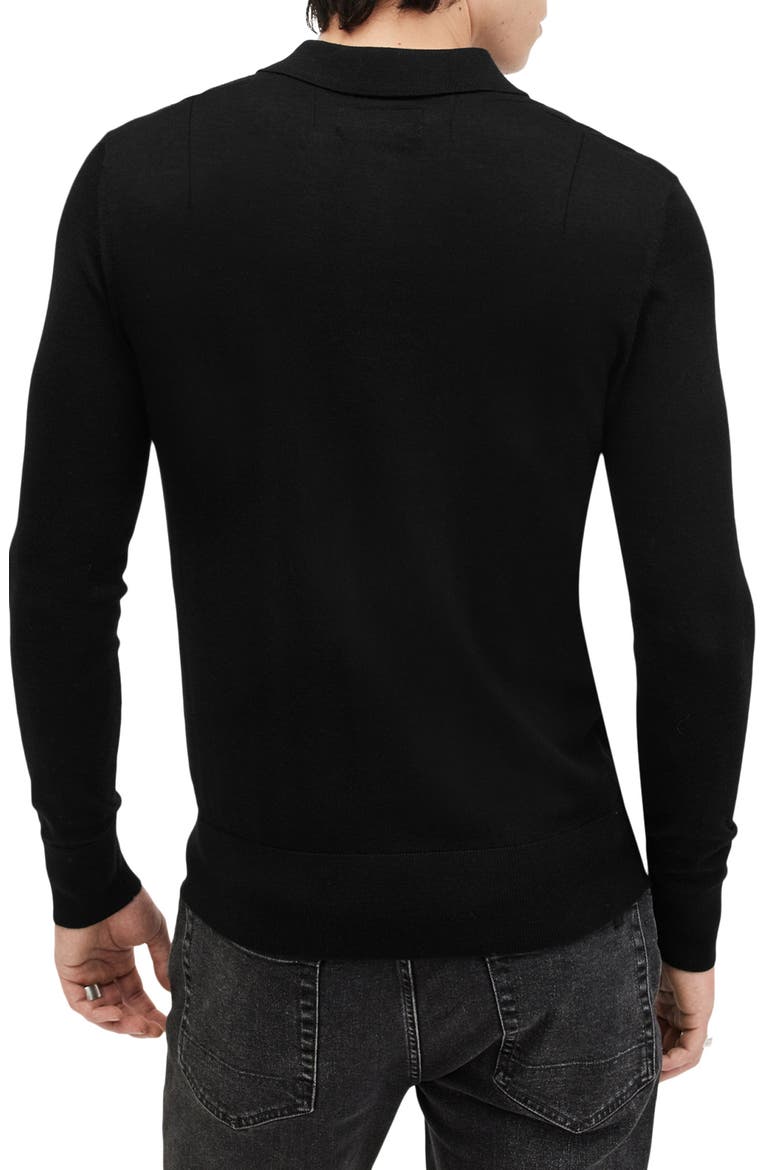 Mode Merino Wool Polo Sweater, Alternate, color, BLACK