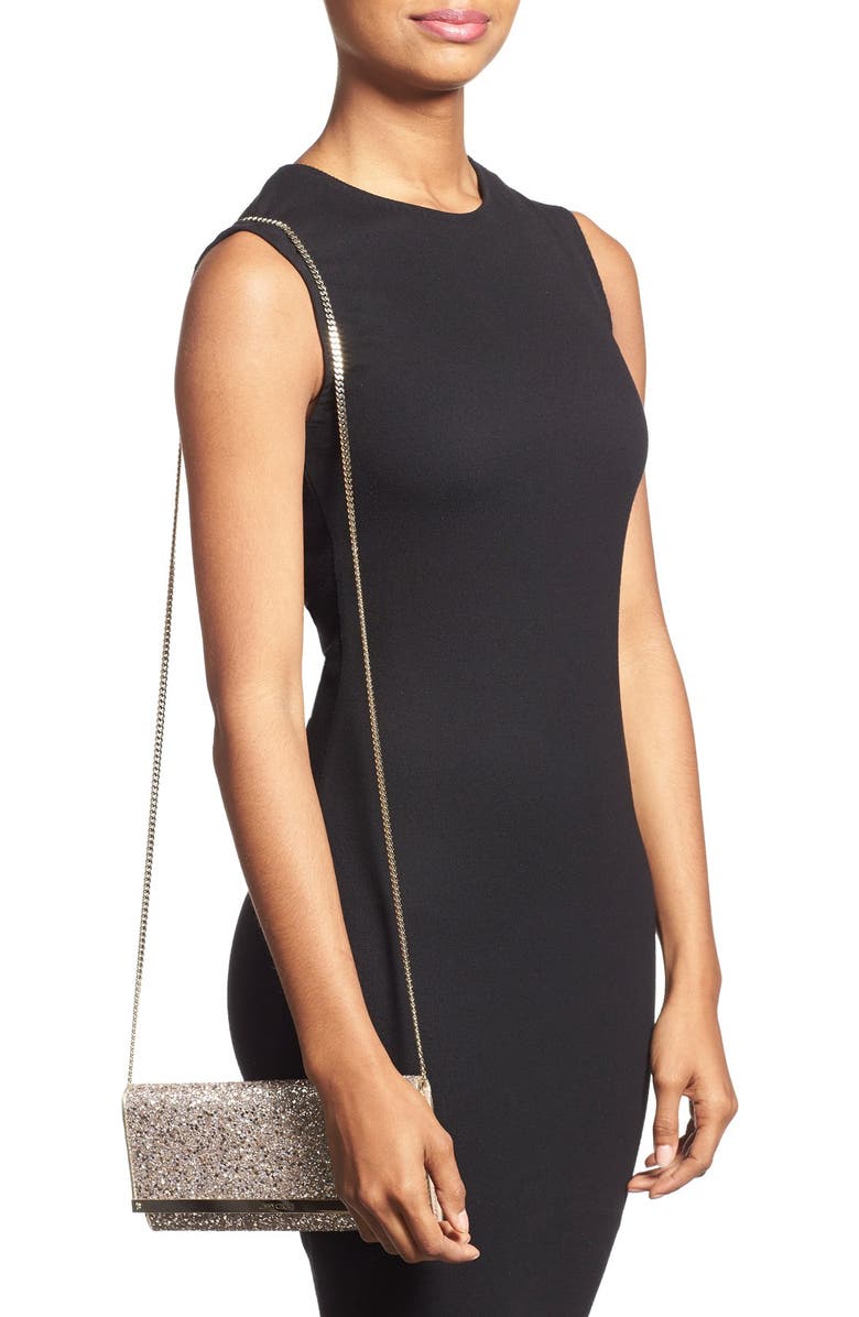 Jimmy Choo 'Milla' Glitter Clutch, Alternate, color,