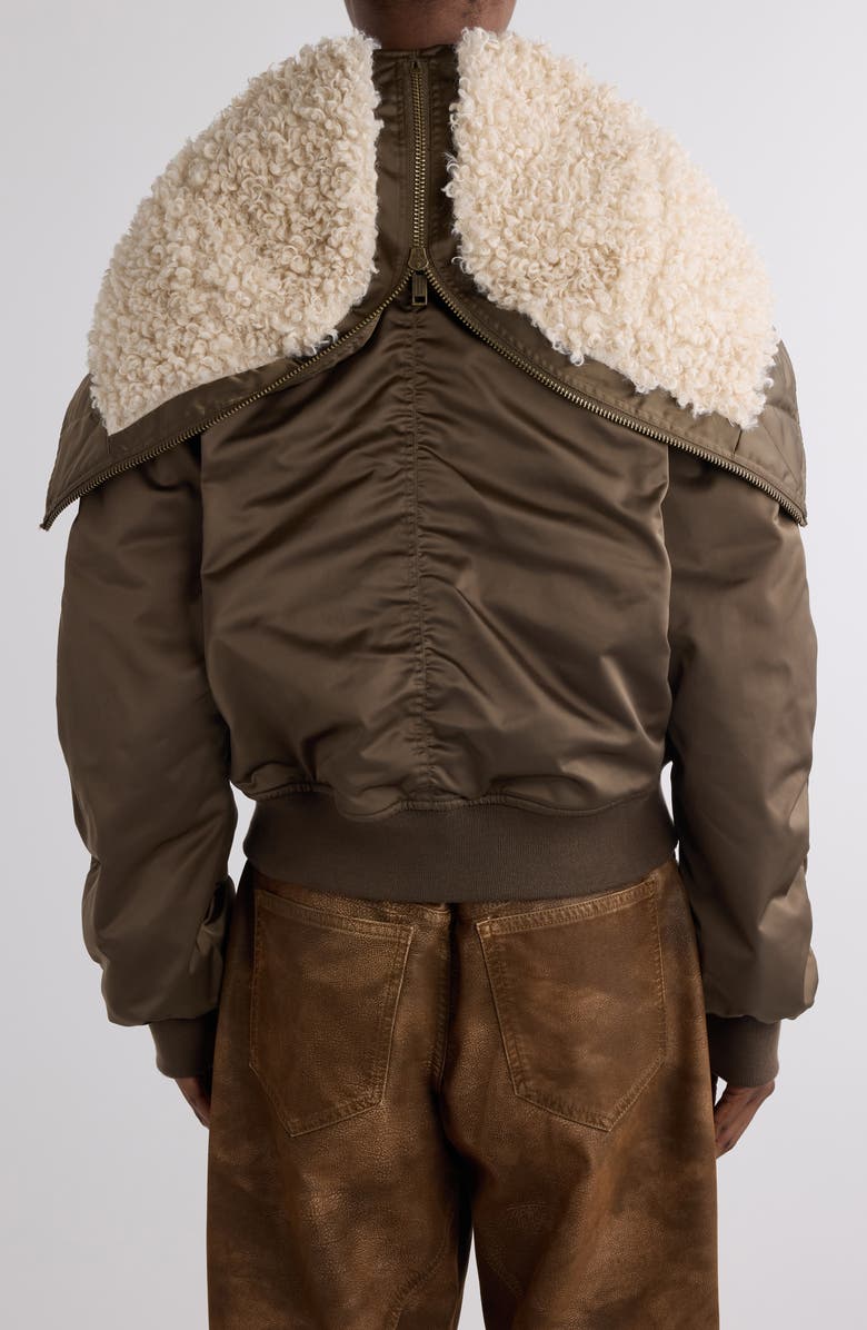 Isabel Marant Étoile Elisa Faux Shearling Trim Jacket, Alternate, color, Khaki
