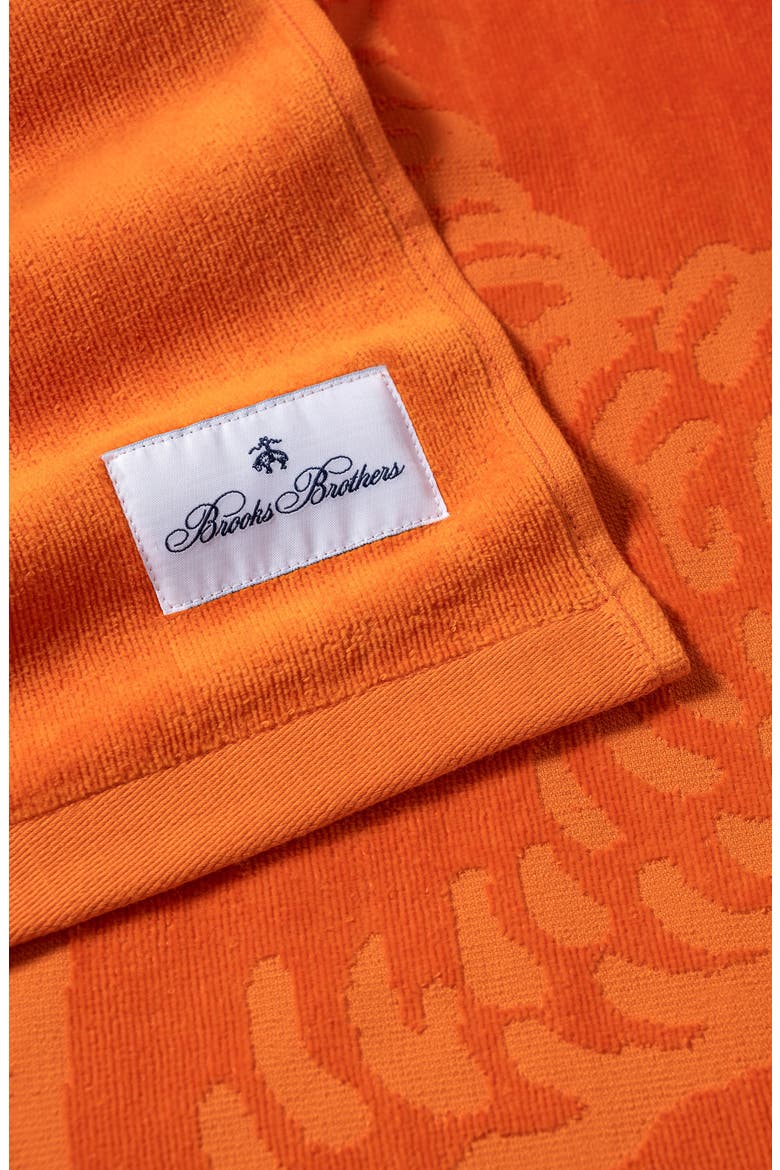 Jacquard Logo Cotton Beach Towel, Alternate, color, ORANGE