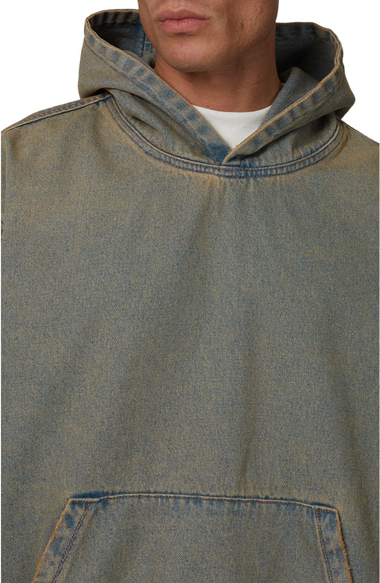 Good For Nothing Oversized Denim Pullover Hood, Alternate, color, Blue