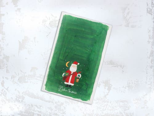 C & F Home C&f Home Father Christmas Alphabet Printed Kitchen Towel In Green