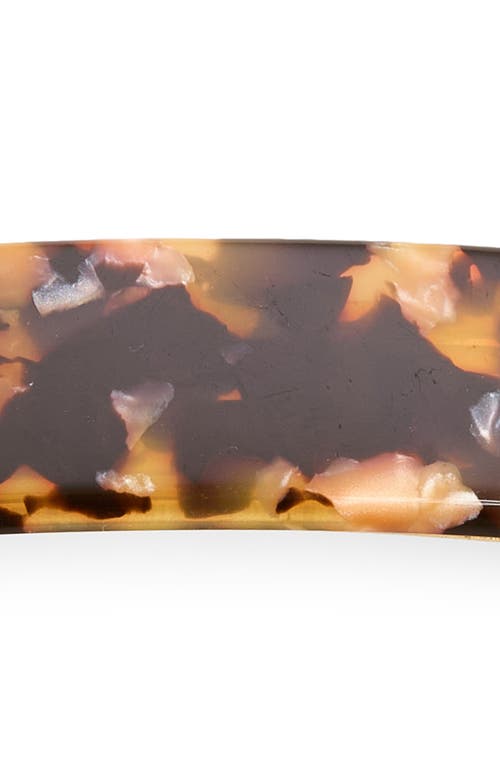 France Luxe Rectangular Barrette In Brown