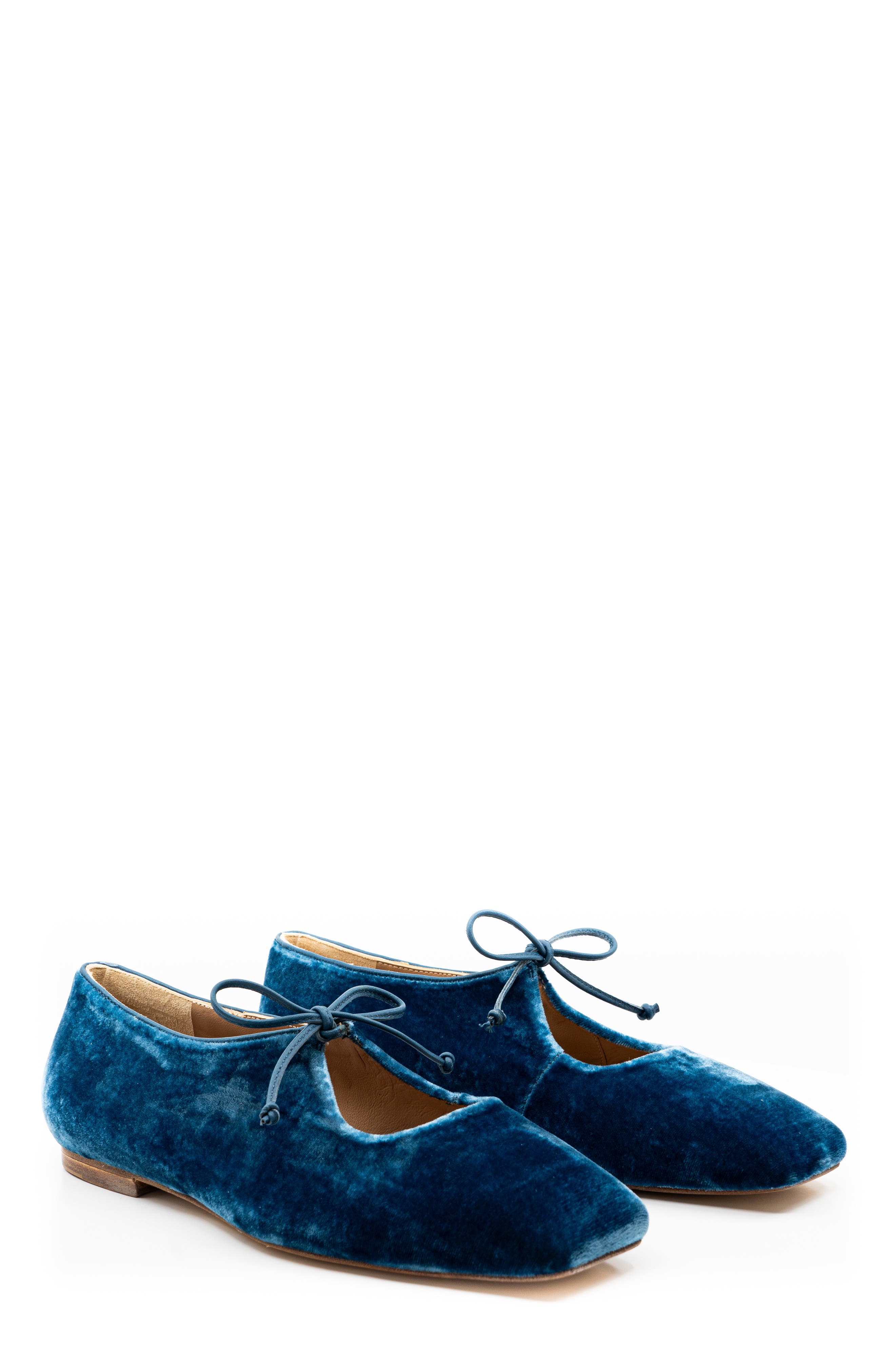Andrea Gomez Amelia Velvet Ballet Flat, Alternate, color, Blue