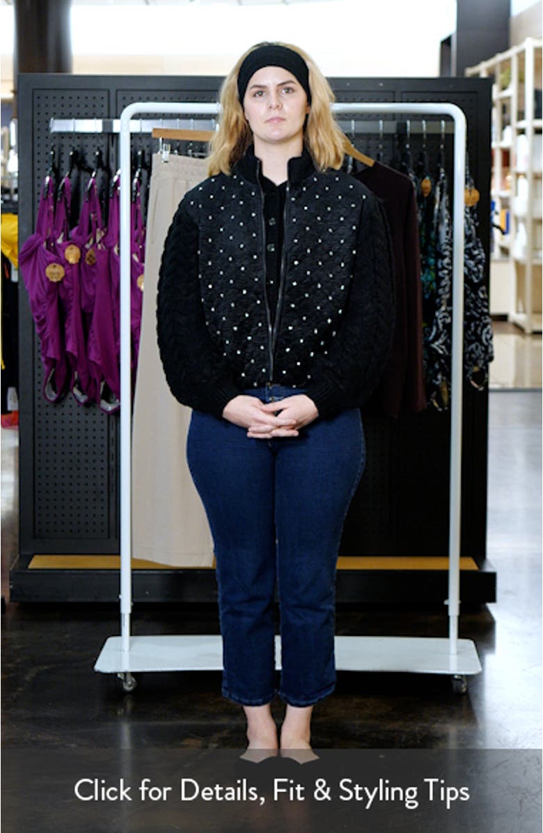 Bead Detail Quilted Velvet Jacket, sales video thumbnail