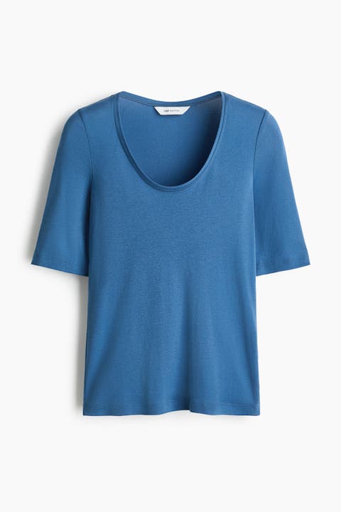 Scoop-neck Pima Cotton Top