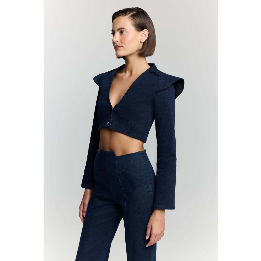 Jendue US Harmony Denim Jacket - Cropped & Stylish Outerwear in Deep Blue  product