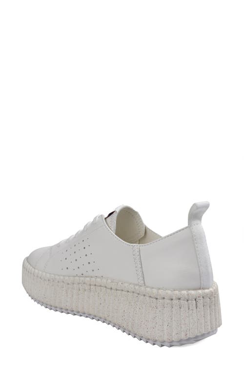 National Comfort Leather Sneaker In Off White Leather