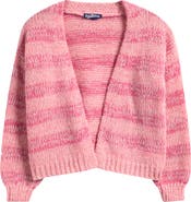 Freshman Kids' Stripe Mixed Stitch Open Front Cardigan
