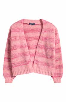 Kids' Stripe Mixed Stitch Open Front Cardigan
