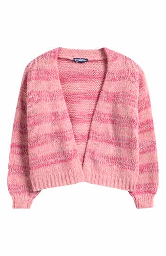 Kids' Stripe Mixed Stitch Open Front Cardigan
