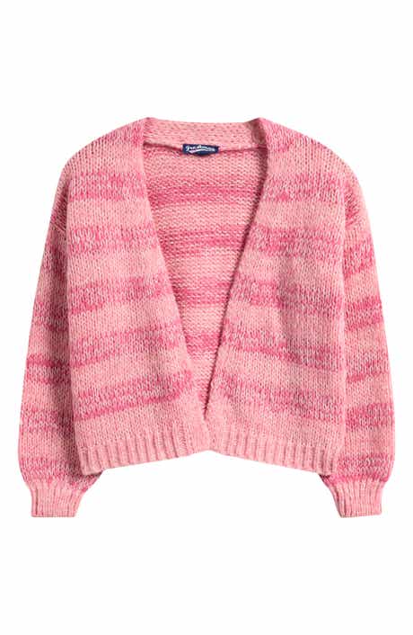Kids' Stripe Mixed Stitch Open Front Cardigan