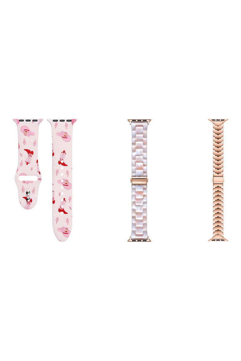 Iris Silicone & Link Watchbands, Alternate, color, PINK