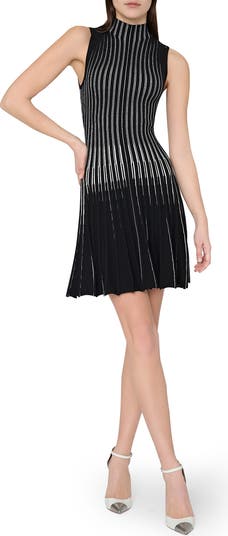 Kayce Stripe Sleeveless Fit Flare Sweater Dress