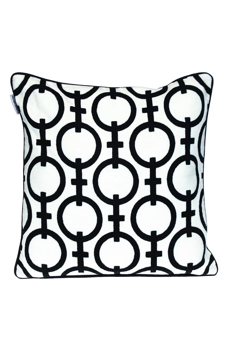 PARKLAND COLLECTION Rounder Embroidered Throw Pillow, Main, color, Black