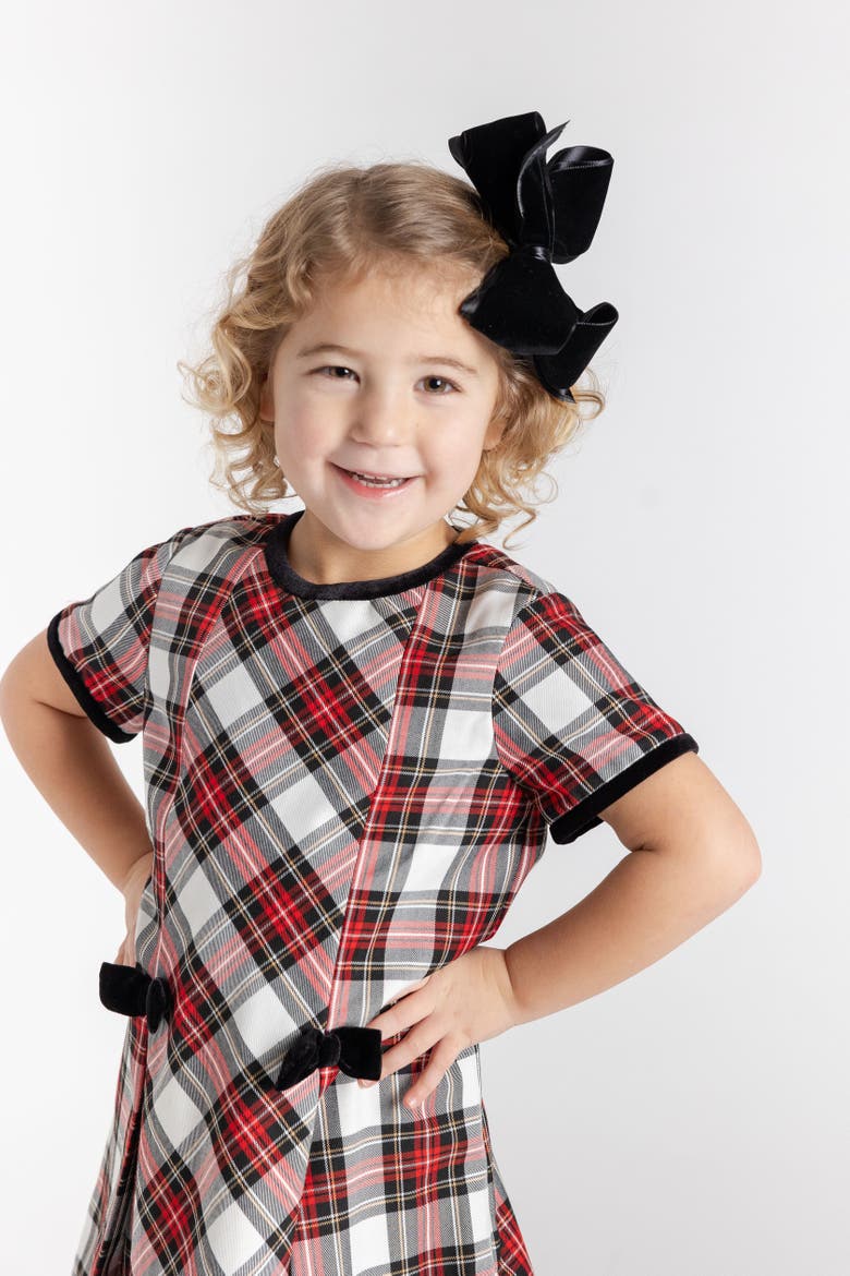Tartan Plaid Dress With Bows, Alternate, color, Red and White Plaid