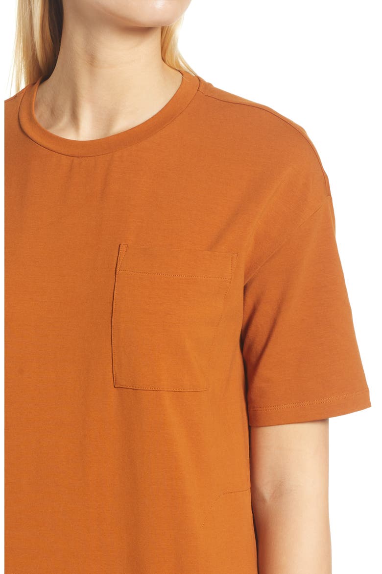 T-Shirt Maxi Dress, Alternate, color, RUST GINGER