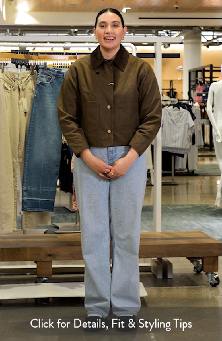 Corduroy Collar Denim Barn Jacket, sales video thumbnail