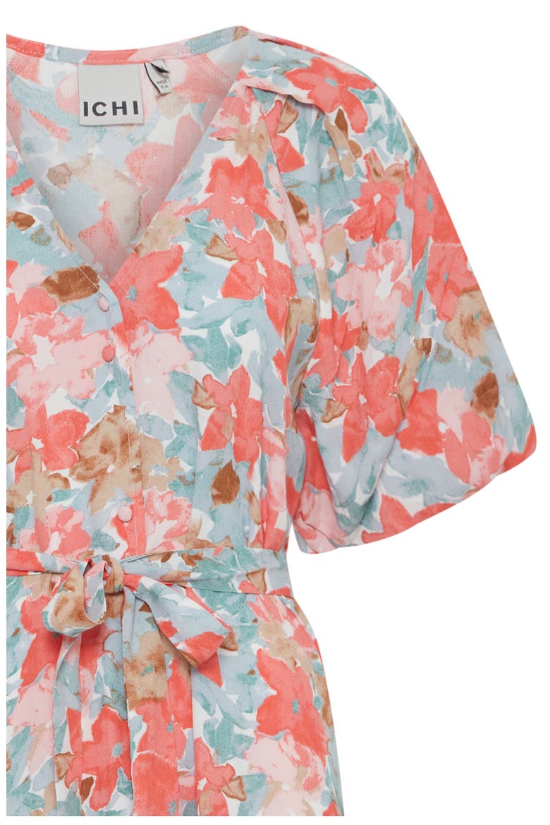 Floral Print Tie Waist Dress, Alternate, color, MULIT FLOWER AOP
