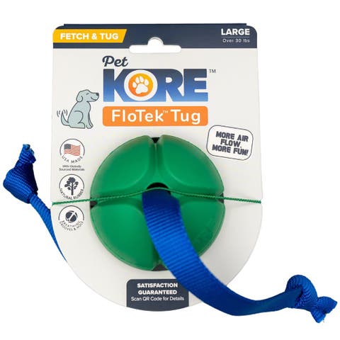 FloTex Tug, Large, 3.25 Inches, Green, Rubber Dog Toy