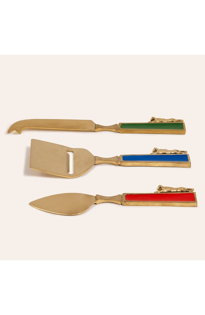 Zsa Zsa Zsu Rampur Set Of 3 Steel Cheese Serving, Alternate, color, Gold