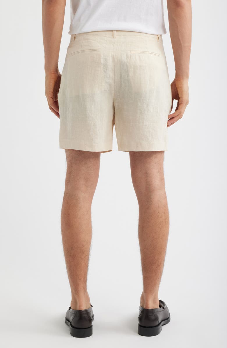 Percival Pleated Linen Shorts, Alternate, color, Cream