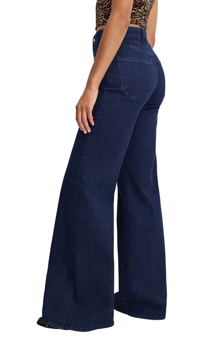 Good American Good Waist High Waist Wide Leg Palazzo Jeans, Alternate, color, Indigo1153