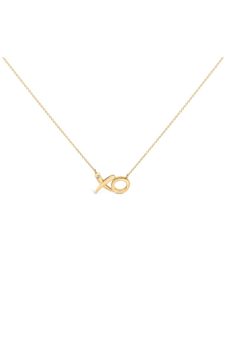 Gold Vermeil Diamond Accent "XO" Necklace, Main, color, Silver