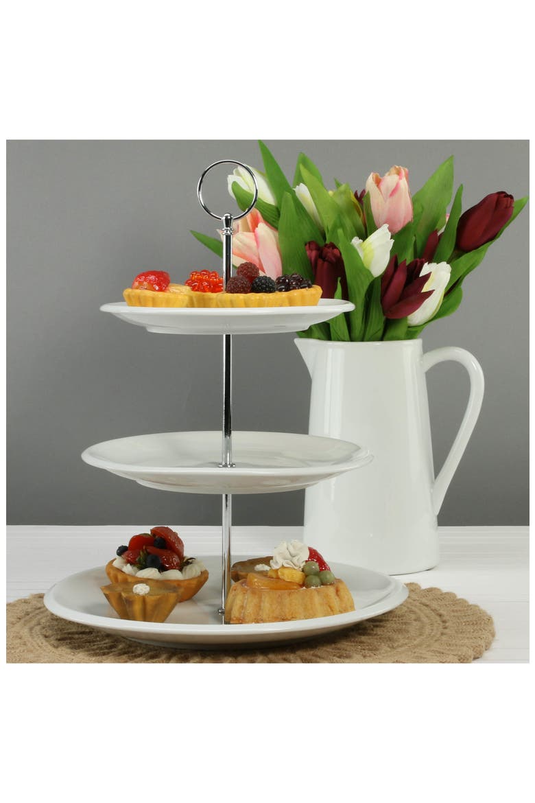 3-Tier Stand, Alternate, color, WHITE