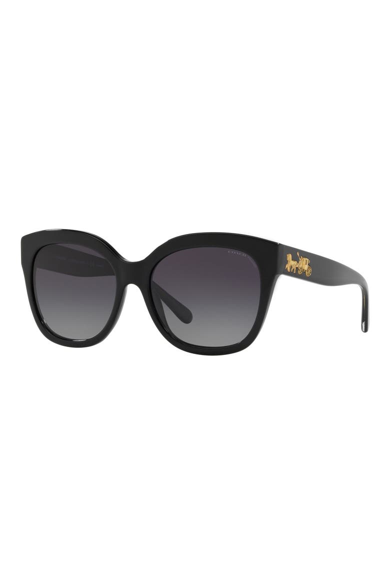 Horse & Carriage 56mm Polarized Cat Eye Sunglasses, Alternate, color, BLACK