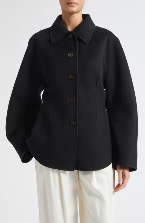 Double Faced Wool & Cashmere Sculptural Jacket