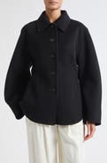 Róhe Double Faced Wool & Cashmere Sculptural Jacket
