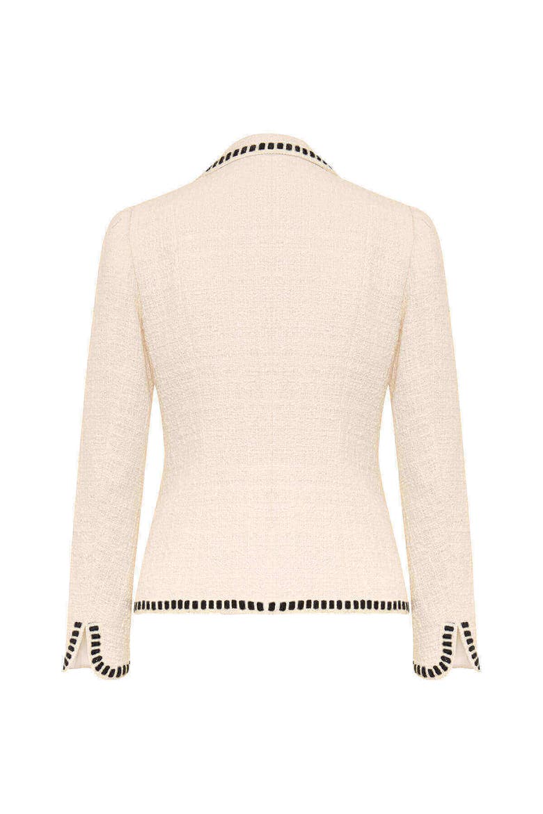 Blazer With Embroidery Patches, Main, color, Ecru / Multicolour