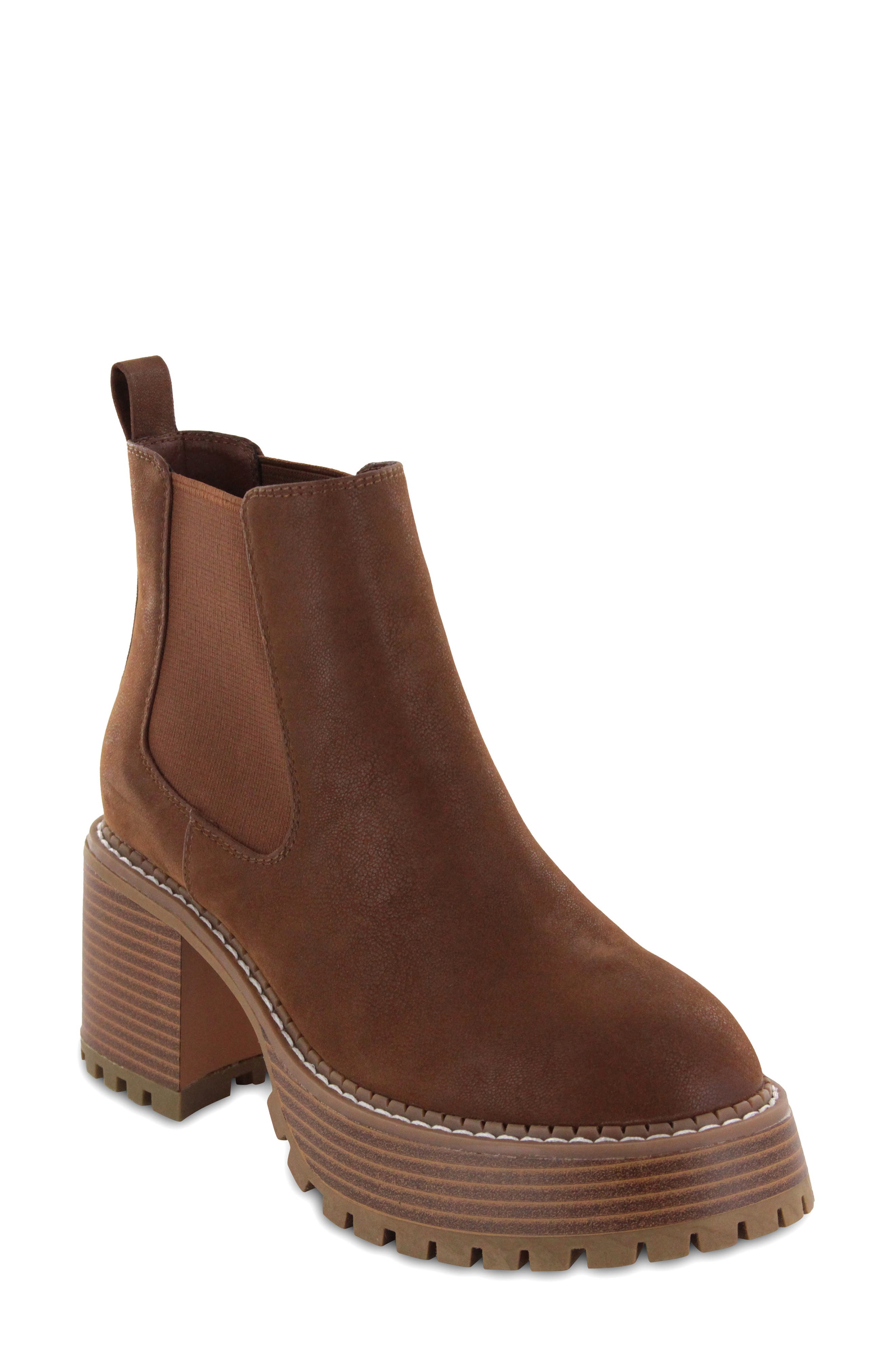 Ali Platform Lug Sole Boot, Main, color, COGNAC BRU