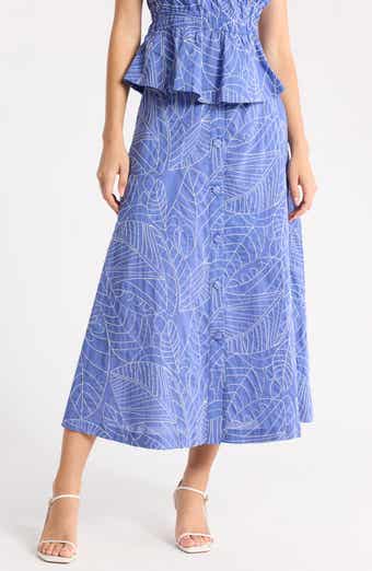 Embroidered Cotton Midi Skirt