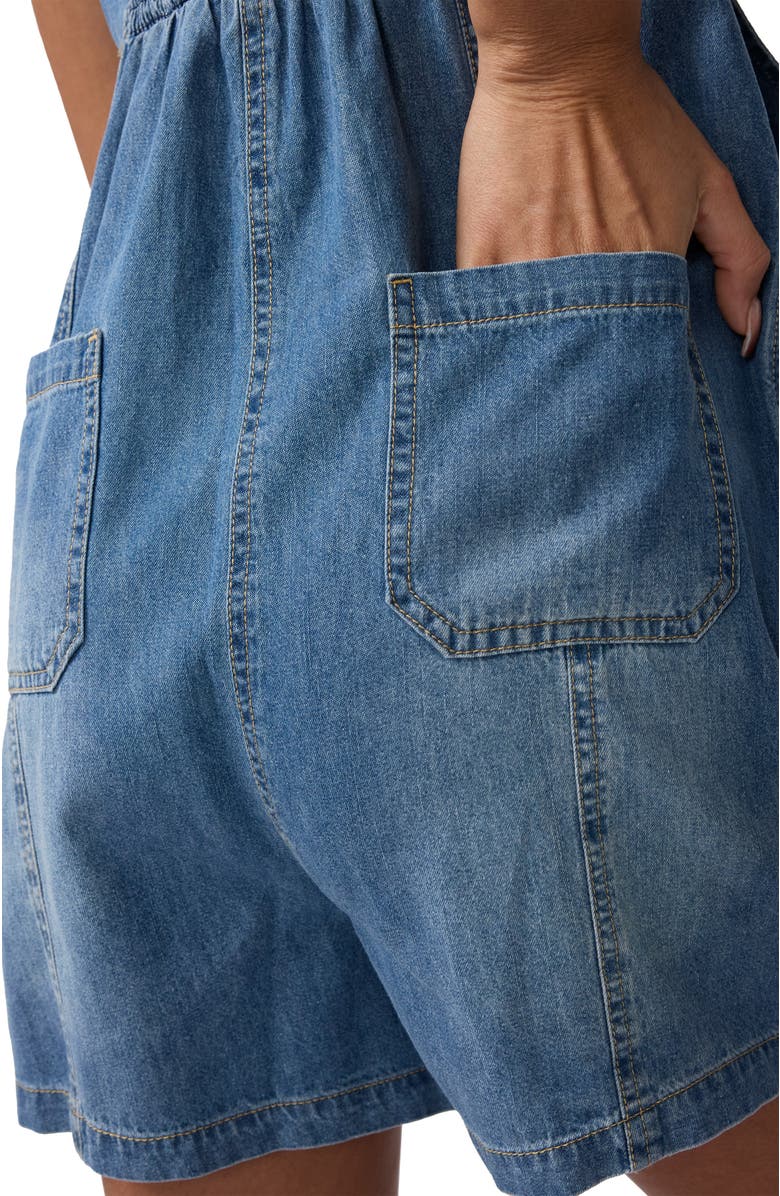 Ingrid & Isabel Sleeveless Soft Denim Romper, Alternate, color, Medium Wash